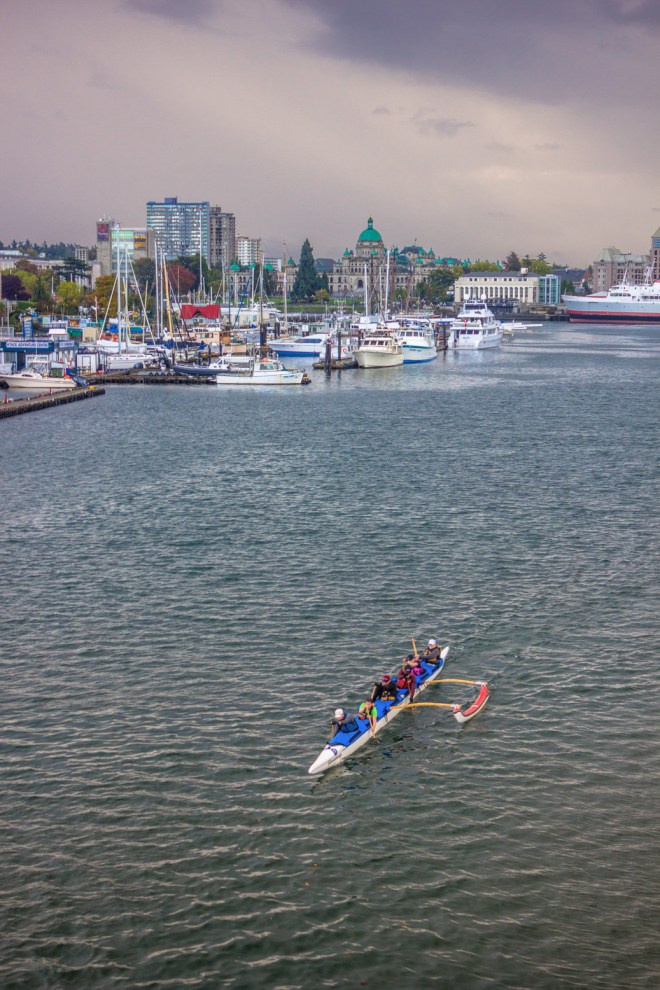 Looking into Downtown Victoria from the Blue Bridge