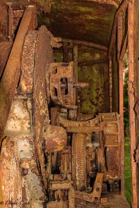 rested inside of an old mining machine