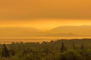 smoke from wildfires covers the province