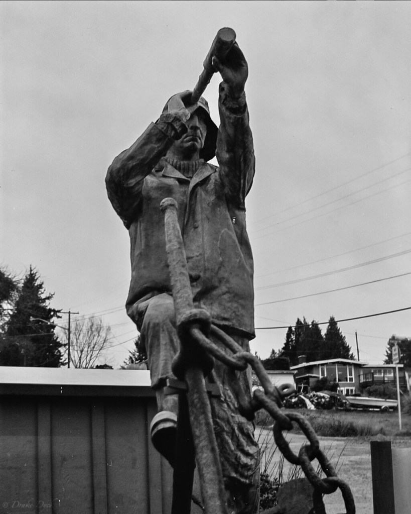 statue with a telescope