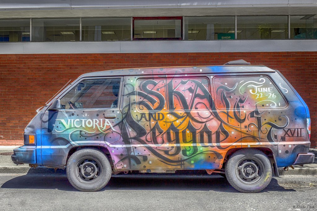 minivan painted with Skate and Reggae Victoria