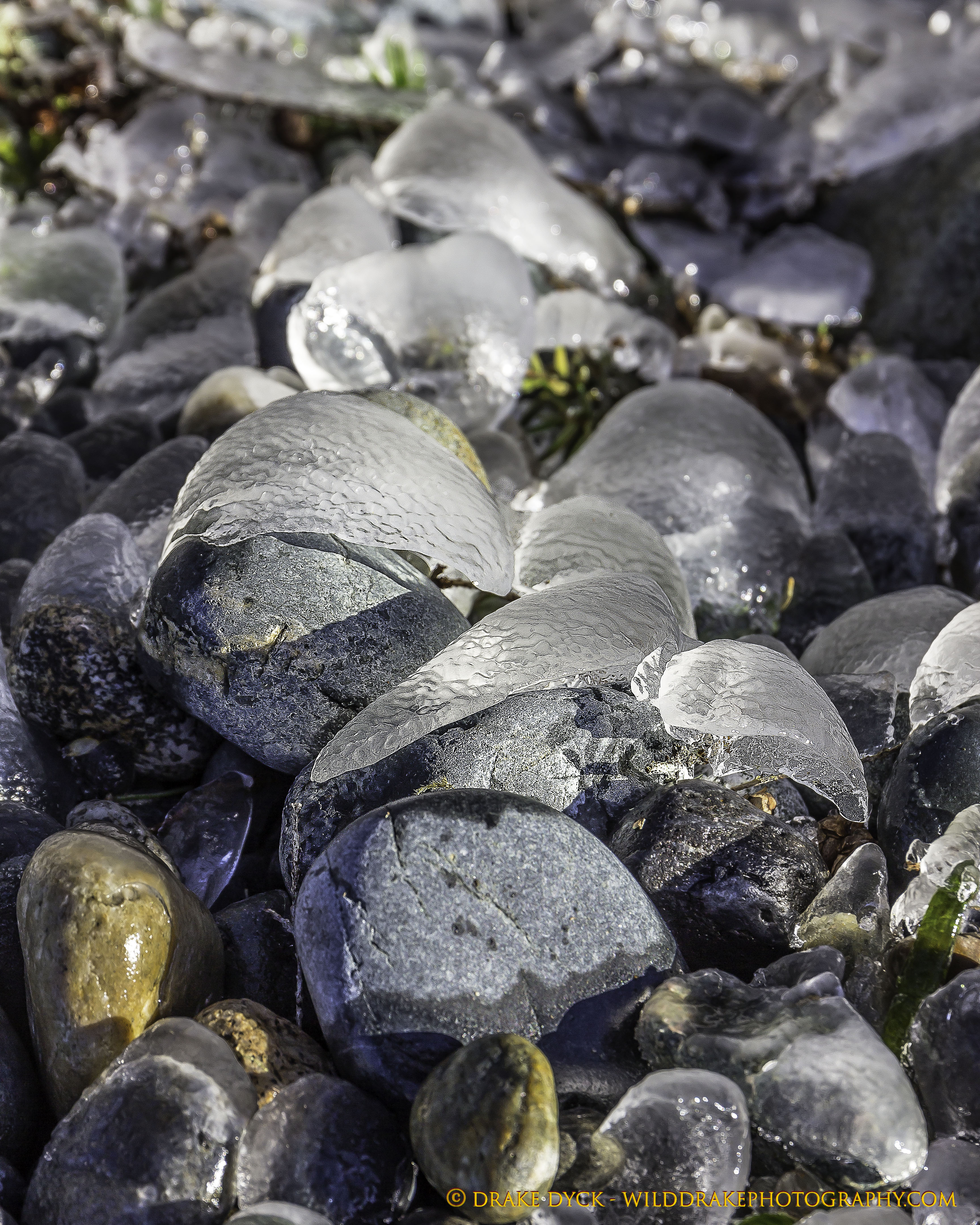 Ice capped stones