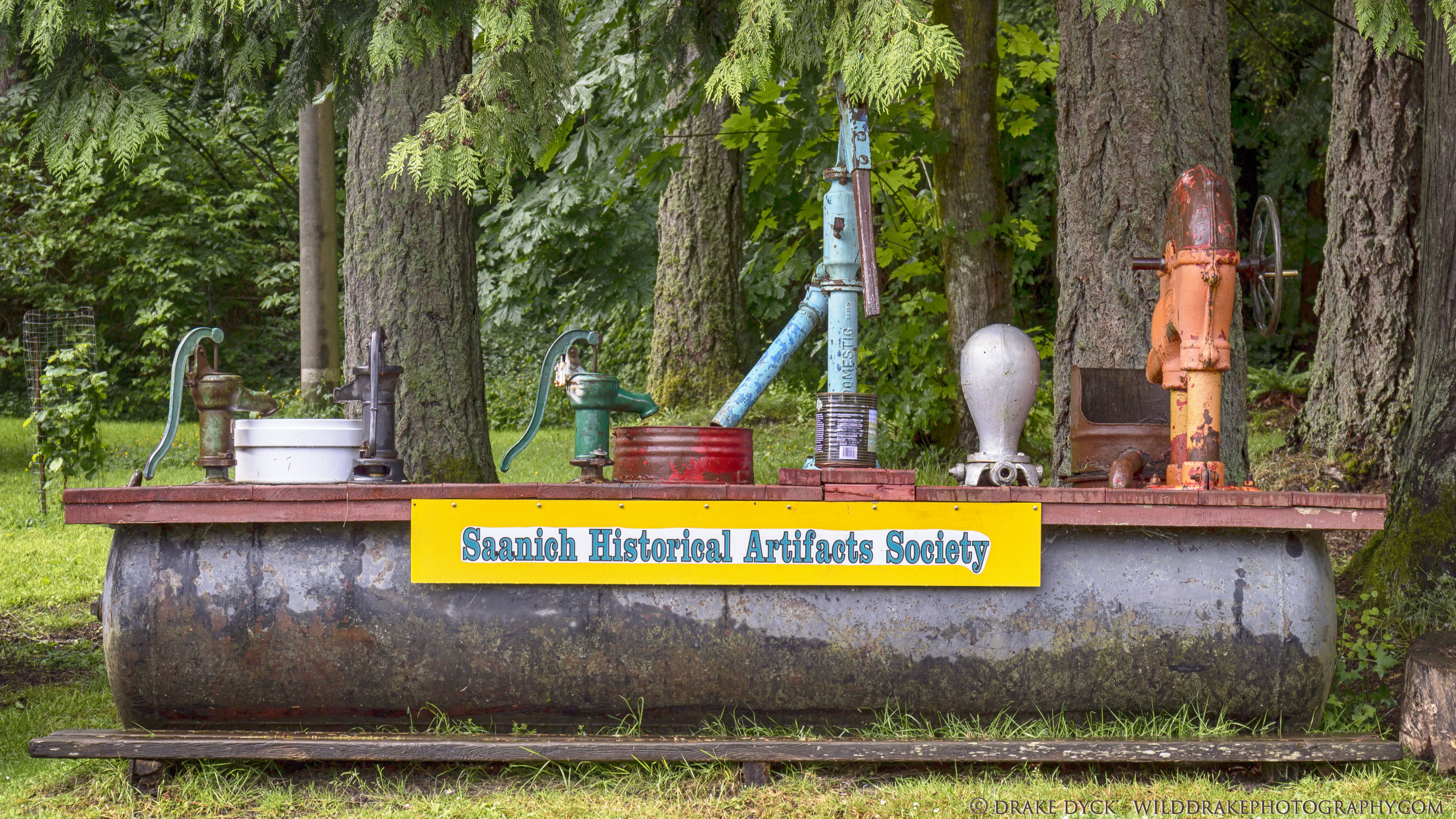 SHAS sign and old pumps and equipment