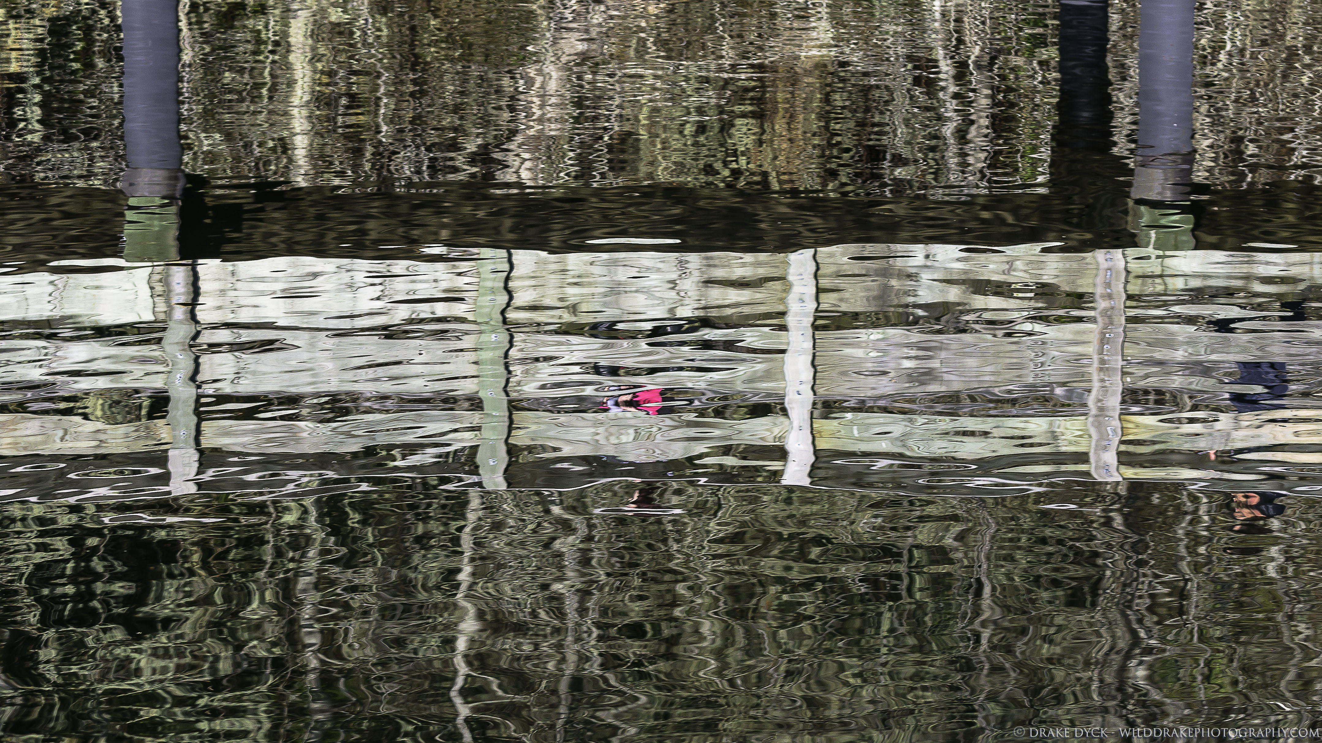 abstract reflection of a boardwalk